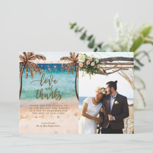 boho strtropisch strand , foto van bedankt en lief (Staand voorkant)