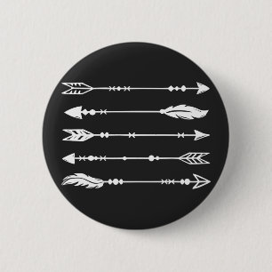 Boho Style Arrows in White Ronde Button 5,7 Cm