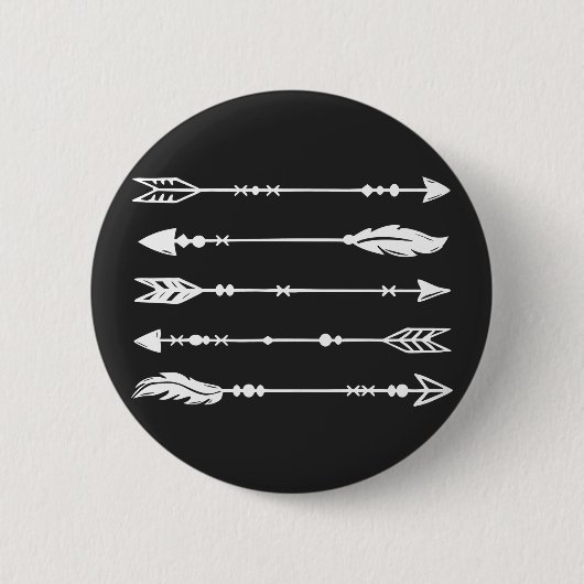 Boho Style Arrows in White Ronde Button 5,7 Cm (Voorkant)
