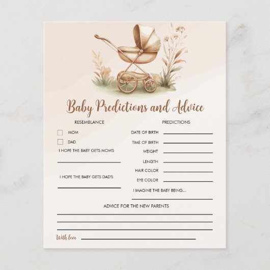 Boho Style Baby stroller neutral baby shower (Voorkant)