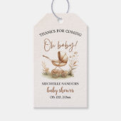 Boho Style Baby stroller neutral baby shower Cadeaulabel (Voorkant)