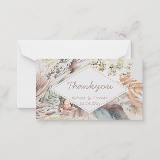 Boho Style Bedankt Notitiekaartje (Voorkant)