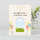 Boho Style Birthday Invitation card  Kaart (Staand voorkant)