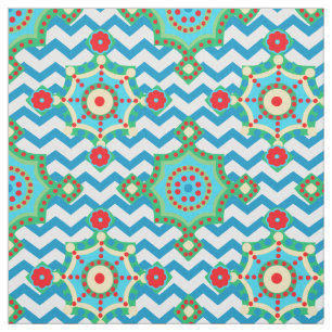 Boho Style Carnival Colors Chevron Stof