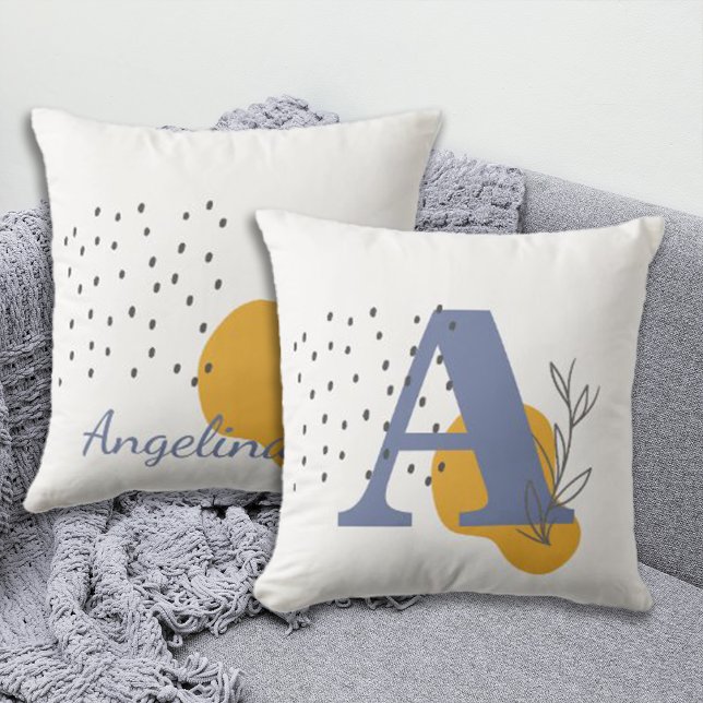 Boho Style Custom Monogram en naam Kussen (Creator heeft geüpload)