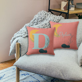 Boho Style Custom Monogram en naam Kussen