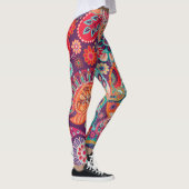Boho Style Floral Pattern Hippie Woman Leggings (Rechts)