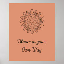 Boho Style Flower Minimalist Bloom motivatie