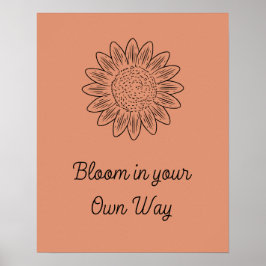 Boho Style Flower Minimalist Bloom motivatie Poster