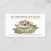 Boho Style Grooming Pet Bath Spa Cats Dogs Visitekaartje (Voorkant)