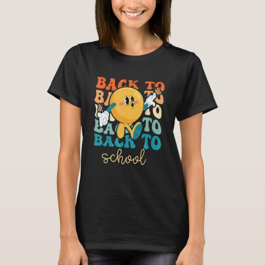 Boho Style Groovy Smile Back to School T-shirt (Voorkant)
