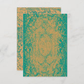 Boho Style Halftone Grunge Blank Invitation Kaart (Voorkant / Achterkant)