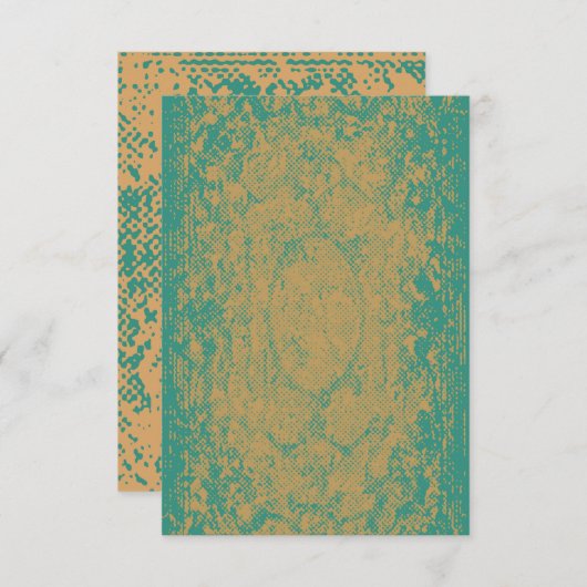 Boho Style Halftone Grunge Blank Invitation Kaart (Voorkant / Achterkant)