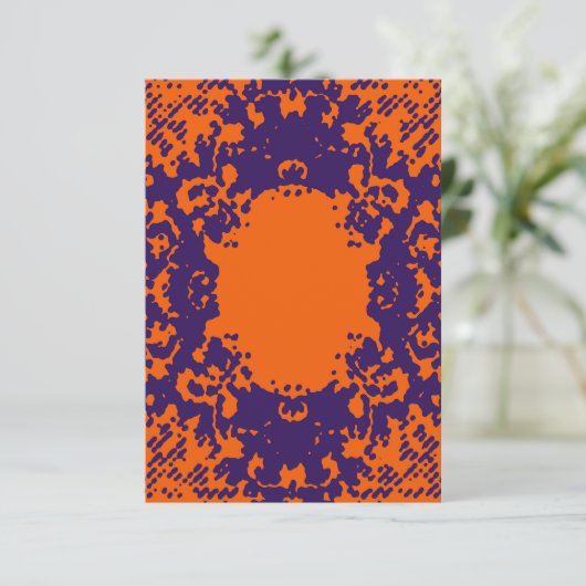 Boho Style Halftone Grunge Texture Invitation Kaart (Staand voorkant)