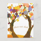 Boho Style Love Trees Wedding Save the Date Aankondigingskaart (Voorkant)