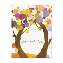 Boho Style Love Trees Wedding Save the Date