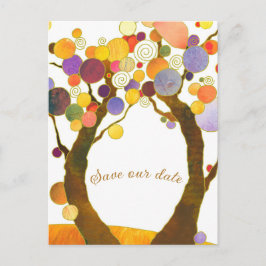 Boho Style Love Trees Wedding Save the Date Aankondigingskaart