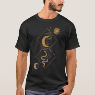 Boho Style Moon en Sun Snake Mystic Alchemy T-shirt
