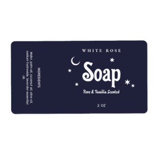 Boho Style Navy Blue Soap Labels