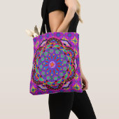 Boho Style | Paarse Mandala Floral Tote Bag (Dichtbij)