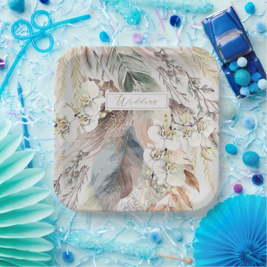 Boho Style Papieren Bordje (Feest)