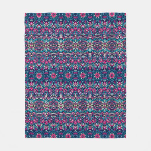 Boho Style Pink Fleece Blanket (Voorkant)