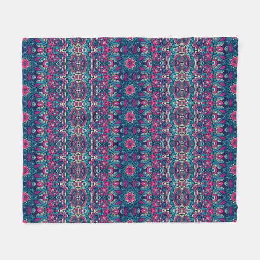 Boho Style Pink Fleece Blanket Deken (Voorkant (Horizontaal))