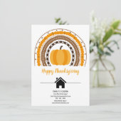 Boho Style Real Estate Happy Thanksgiving Feestdagenkaart (Staand voorkant)