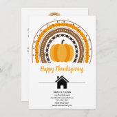 Boho Style Real Estate Happy Thanksgiving Feestdagenkaart (Voorkant / Achterkant)