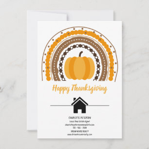 Boho Style Real Estate Happy Thanksgiving Feestdagenkaart