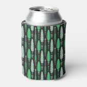 boho style retro etnische feather green pattern blikjeskoeler (Blikje Voorkant)