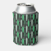 boho style retro etnische feather green pattern blikjeskoeler (Blikje Achterkant)
