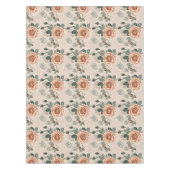 Boho Style Roses In Pastel Orange And Sage Green Tafelkleed (Voorkant)