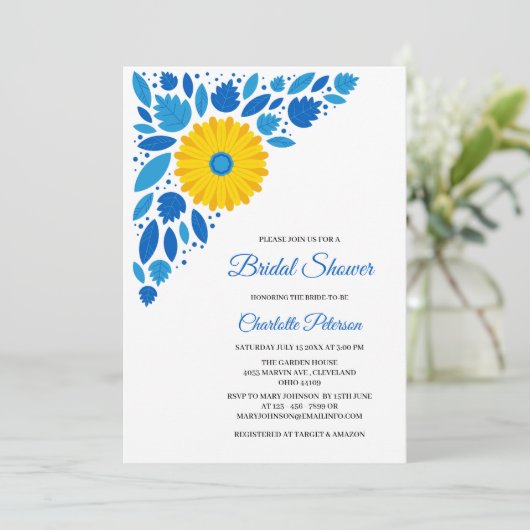 Boho Style Rustic Sunflower Vrijgezellenfeest Kaart (Staand voorkant)