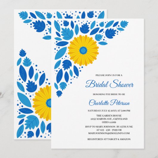 Boho Style Rustic Sunflower Vrijgezellenfeest Kaart (Voorkant / Achterkant)