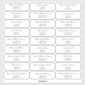 Boho Style Script Lettering gastadres Sticker (Vel)