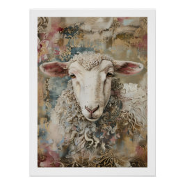Boho Style Sheep Poster door PS Natuur Design