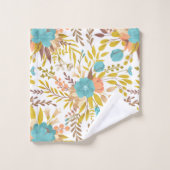 Boho Style Summer Wildflower Monogram Bad Handdoek (Wasdoekje)