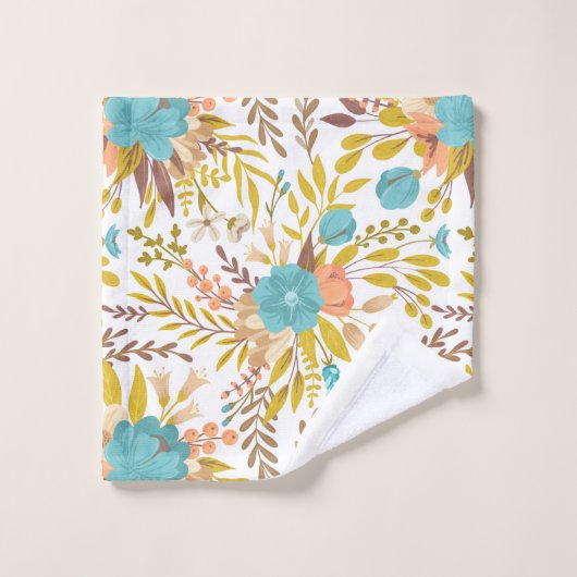 Boho Style Summer Wildflower Monogram Bad Handdoek (Wasdoekje)