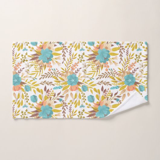 Boho Style Summer Wildflower Monogram Bad Handdoek (Handdoek)