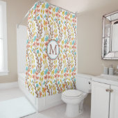 Boho Style Summer Wildflower Monogram Douchegordijn (In situ)