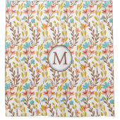 Boho Style Summer Wildflower Monogram Douchegordijn (Voorkant)