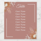 Boho Style Table Seating Wijn Etiket (Enkel label)