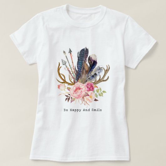 Boho Style Vrouwelijk Ontwerp aanpasbaar T-shirt (Design voorkant)