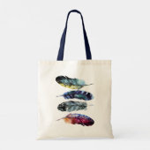 Boho Style Waterverf Feathers Personalizeerd Tote Bag (Achterkant)