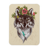 Boho Style Wolf Halo Portrait Magneet (Verticaal)