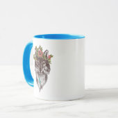 Boho Style Wolf Halo Portrait Mok (Voorkant links)