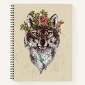 Boho Style Wolf Halo Portrait Notitieboek (Voorkant)