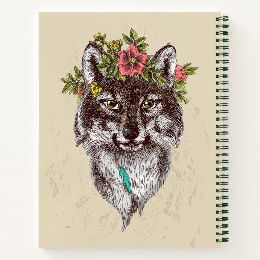 Boho Style Wolf Halo Portrait Notitieboek (Achterkant)