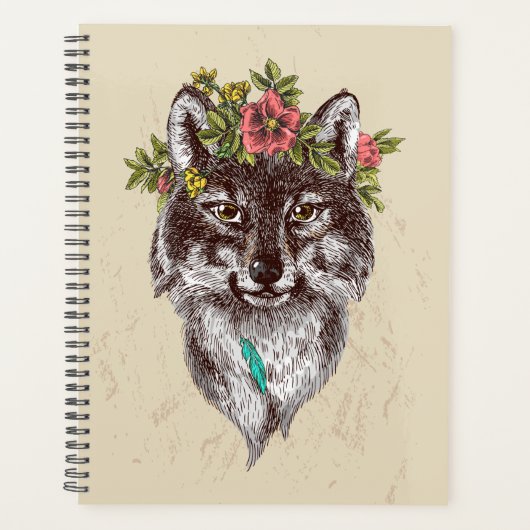 Boho Style Wolf Halo Portrait Planner (Voorkant)